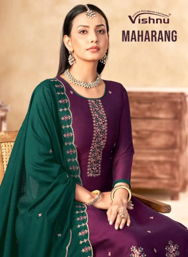 Vishnu Maharang Vichitra Silk Fancy Dress Material Wholesale Catalog Collection Exporter