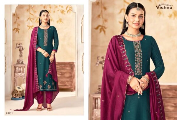 Vishnu Maharang Vichitra Silk Fancy Dress Material Wholesale Catalog Collection Exporter - Image 3