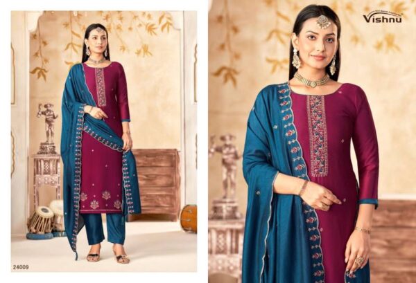 Vishnu Maharang Vichitra Silk Fancy Dress Material Wholesale Catalog Collection Exporter - Image 4
