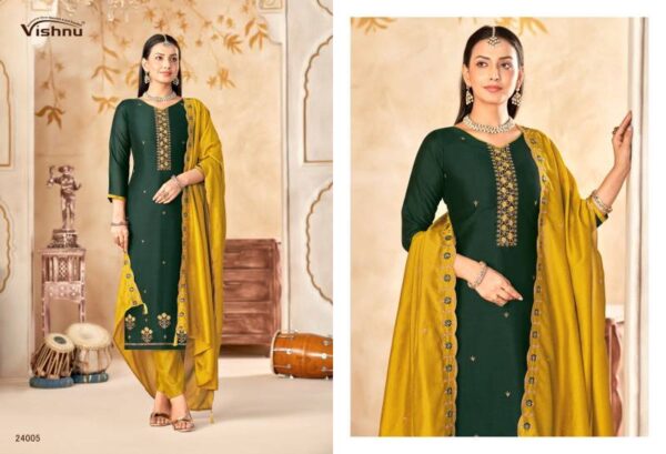 Vishnu Maharang Vichitra Silk Fancy Dress Material Wholesale Catalog Collection Exporter - Image 5