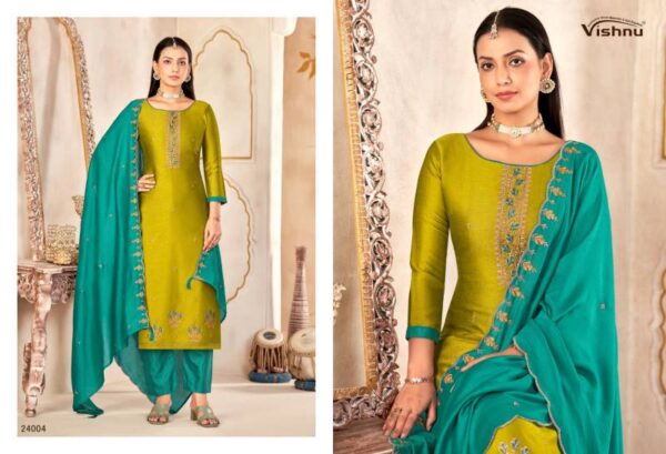 Vishnu Maharang Vichitra Silk Fancy Dress Material Wholesale Catalog Collection Exporter - Image 7