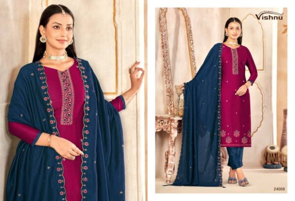 Vishnu Maharang Vichitra Silk Fancy Dress Material Wholesale Catalog Collection Exporter - Image 8