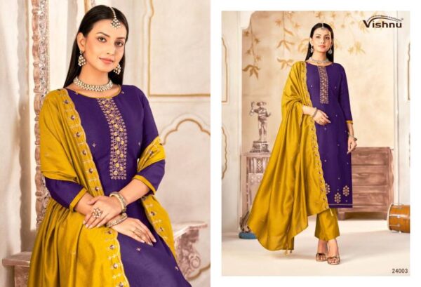 Vishnu Maharang Vichitra Silk Fancy Dress Material Wholesale Catalog Collection Exporter - Image 10