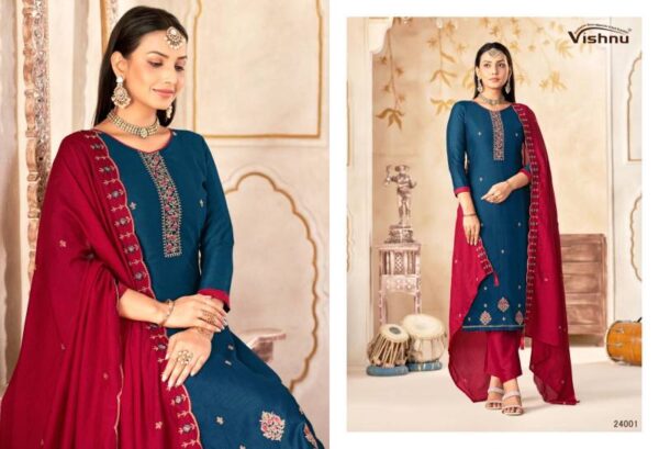 Vishnu Maharang Vichitra Silk Fancy Dress Material Wholesale Catalog Collection Exporter - Image 11