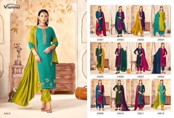 Vishnu Maharang Vichitra Silk Fancy Dress Material Wholesale Catalog Collection Exporter - Image 12