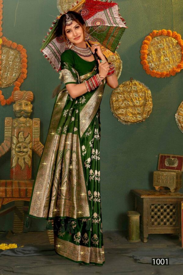 Saroj Shubh Mangalam Satin Saroski Vol 4 Satin Silk Saree Wholesale Catalog Collection Exporter - Image 3