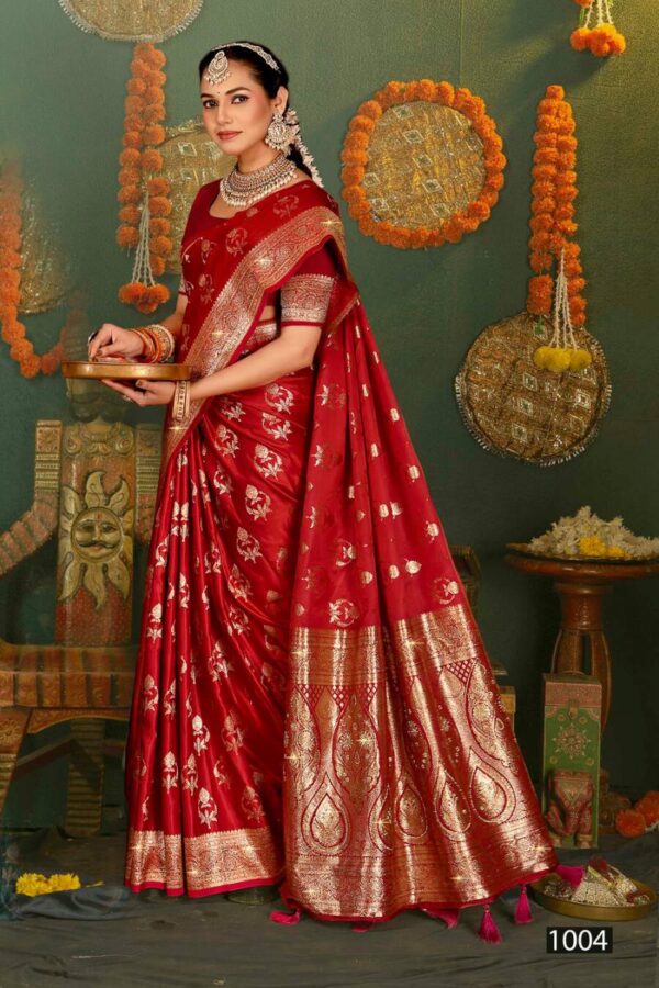 Saroj Shubh Mangalam Satin Saroski Vol 4 Satin Silk Saree Wholesale Catalog Collection Exporter - Image 5