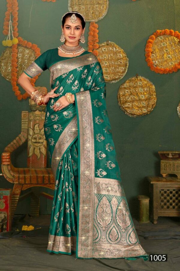 Saroj Shubh Mangalam Satin Saroski Vol 4 Satin Silk Saree Wholesale Catalog Collection Exporter - Image 6