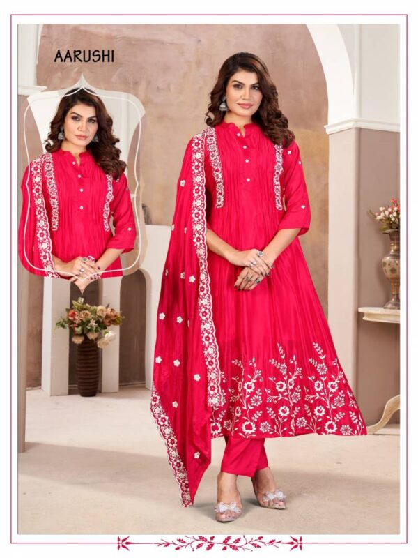 Alinee Aarushi Chinon Viscose Kurti Bottom With Dupatta Wholesale Catalog Collection - Image 2