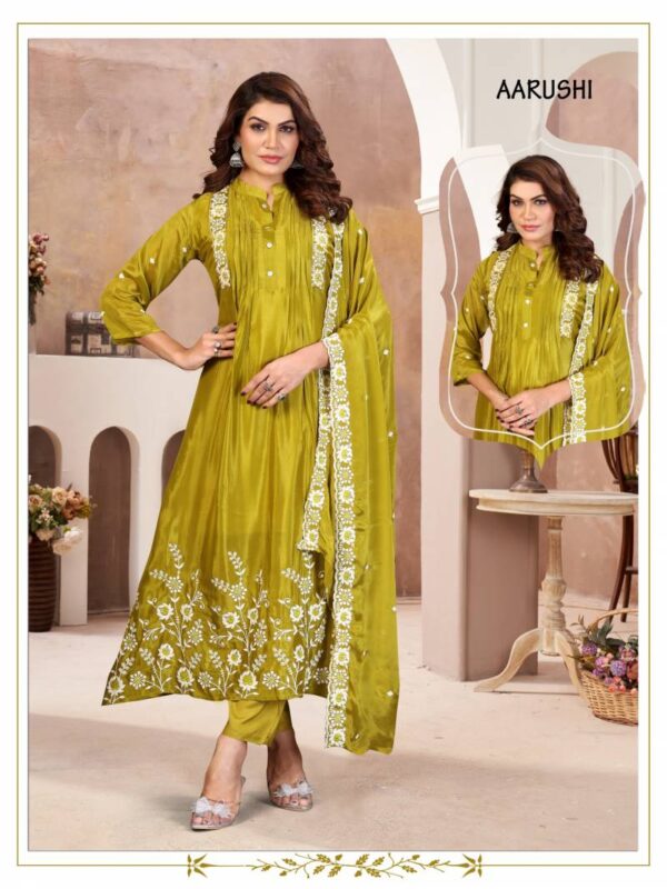 Alinee Aarushi Chinon Viscose Kurti Bottom With Dupatta Wholesale Catalog Collection - Image 3