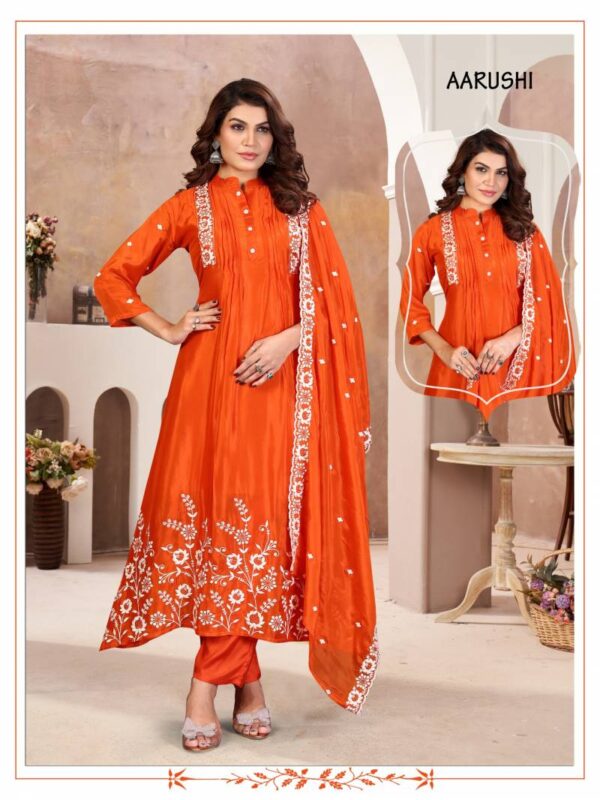 Alinee Aarushi Chinon Viscose Kurti Bottom With Dupatta Wholesale Catalog Collection - Image 4