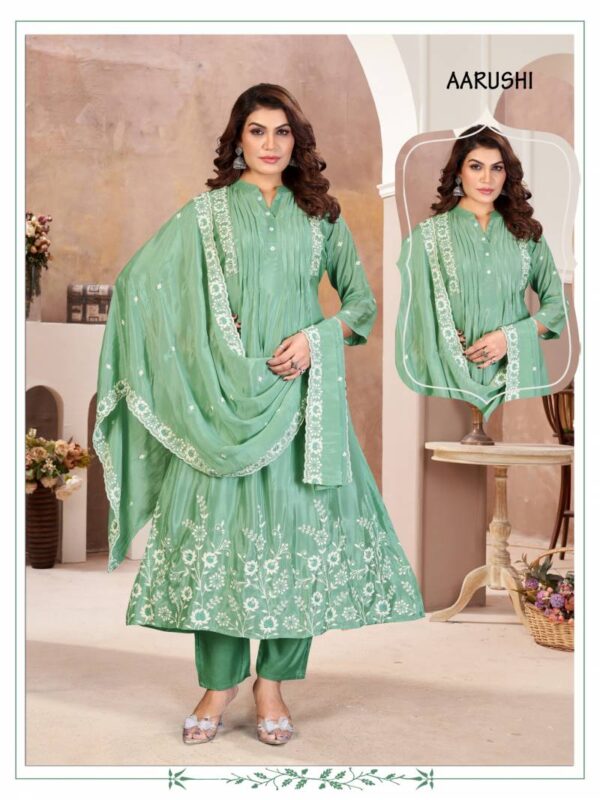 Alinee Aarushi Chinon Viscose Kurti Bottom With Dupatta Wholesale Catalog Collection - Image 5