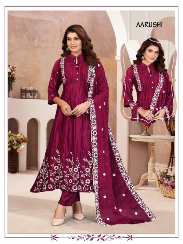 Alinee Aarushi Chinon Viscose Kurti Bottom With Dupatta Wholesale Catalog Collection - Image 6