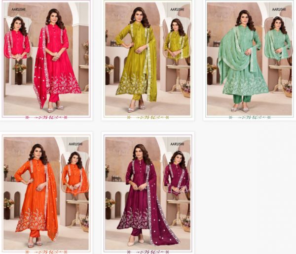 Alinee Aarushi Chinon Viscose Kurti Bottom With Dupatta Wholesale Catalog Collection - Image 7
