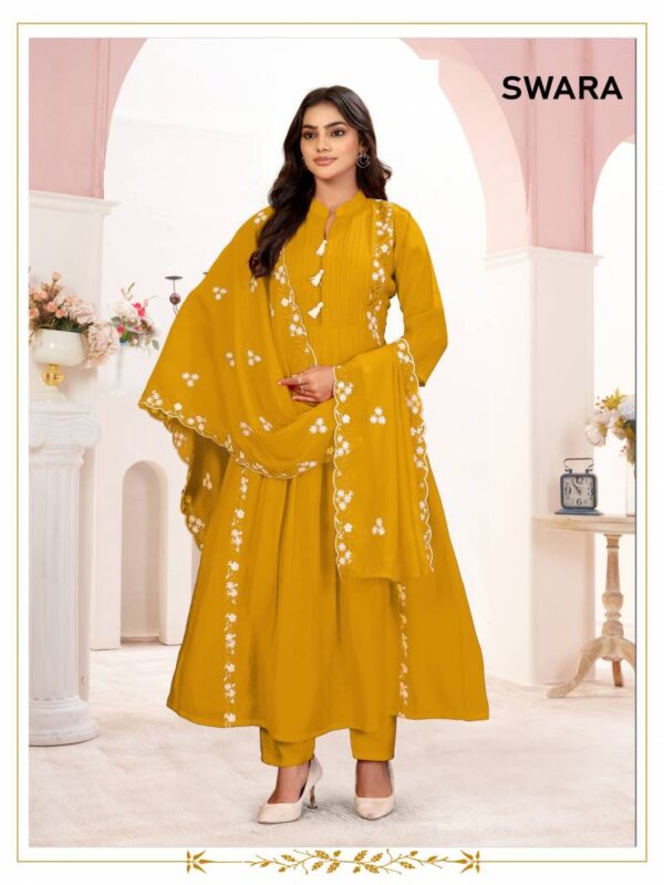 Alinee Swara Mal Chanderi Kurti Bottom With Dupatta Wholesale Catalog Collection Exporter - Image 3