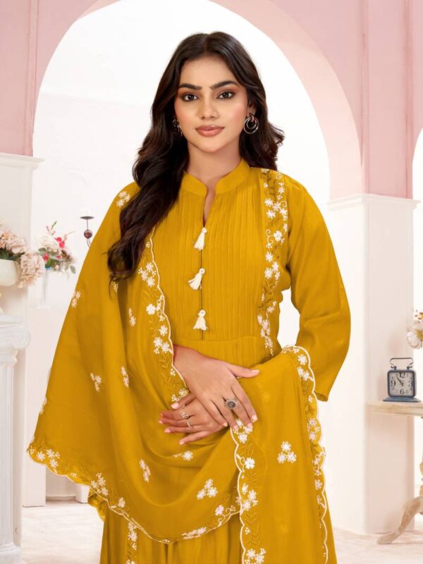 Alinee Swara Mal Chanderi Kurti Bottom With Dupatta Wholesale Catalog Collection Exporter - Image 4