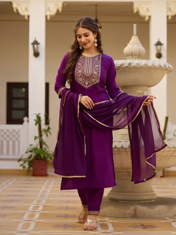 9star Fashion Heer Vol 3 Rayon Embroidered Kurti Bottom With Dupatta Wholesale Catalog Collection Supplier - Image 2