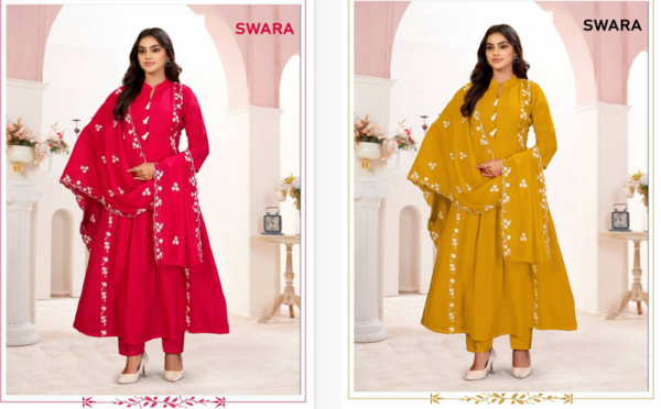 Alinee Swara Mal Chanderi Kurti Bottom With Dupatta Wholesale Catalog Collection Exporter - Image 5