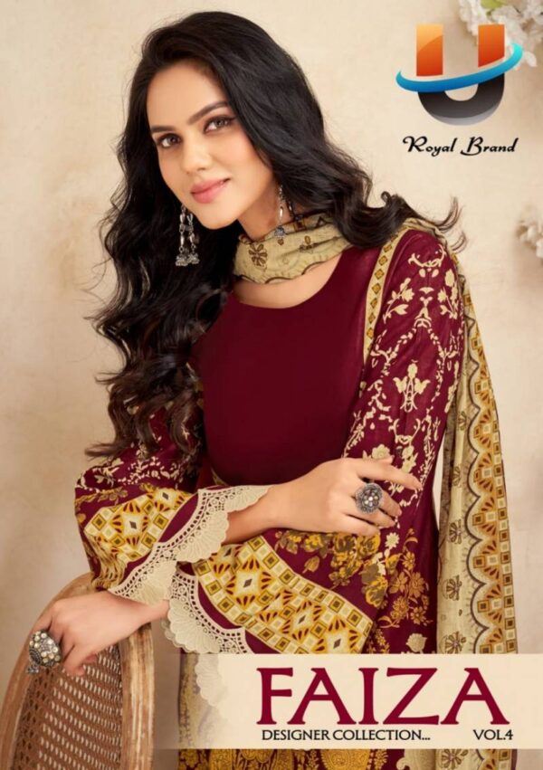 Royal Faiza Vol 4 Karachi Cotton Printed Dress Material Wholesale Catalog Collection Exporter