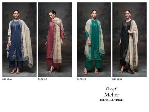 Ganga Meher Cotton Satin Solid Salwar Kameez Wholesale Catalog Collection Supplier - Image 7