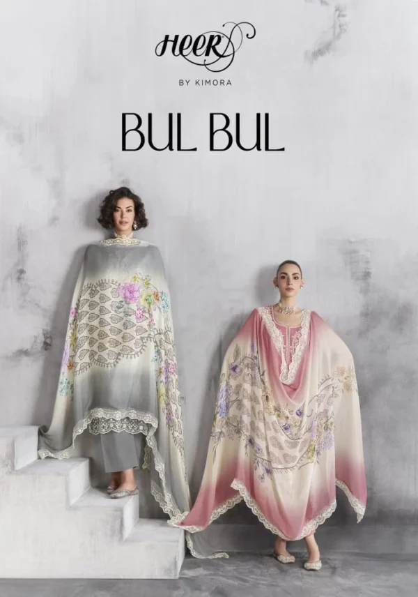 Kimora Heer Bul Bul Maslin Digital Printed Salwar Kameez Wholesale Catalog Collection Exporter