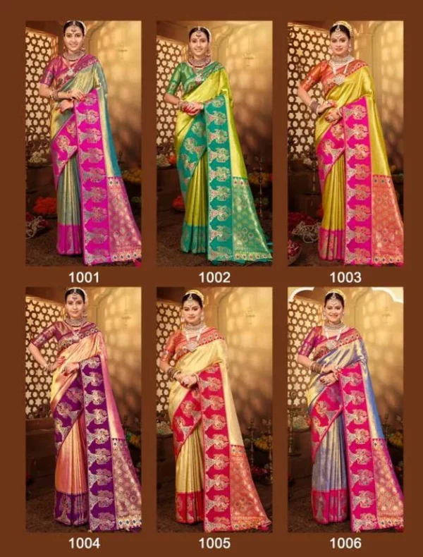 Saroj Anuradha Saroski Vol 1 Festive Wear Tissue Wear Saree Wholesale Catalog Collection Exporter - Image 7