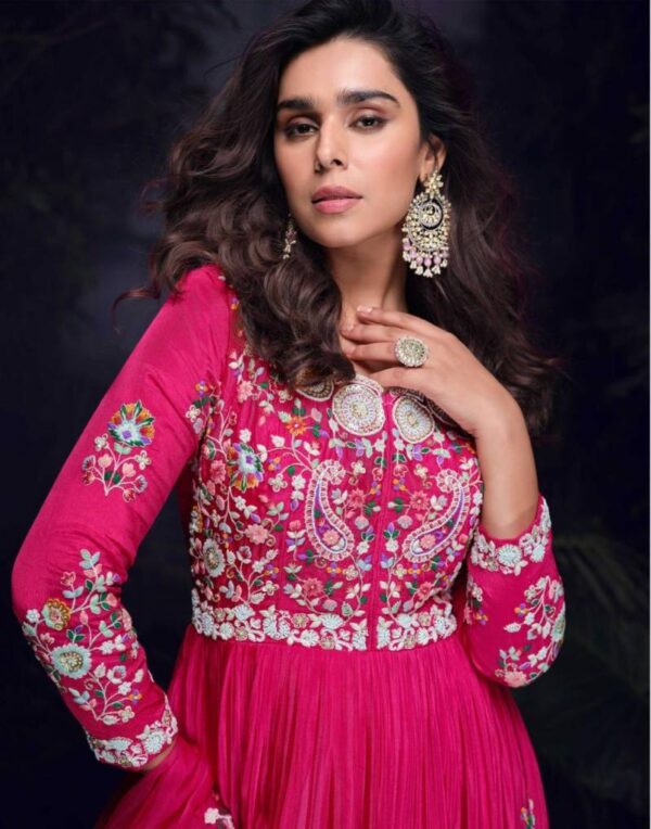 Mrunal Hit 5742 And 5743 Designer Chinon Gown With Dupatta Wholesale Catalog Collection Exporter