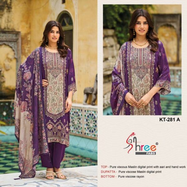 Shree Kt 281 Viscose Maslin Digital Print Salwar Suits Wholesale Catalog Collection Exporter - Image 2