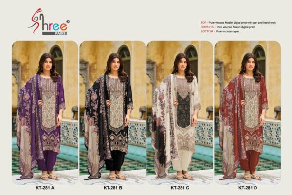 Shree Kt 281 Viscose Maslin Digital Print Salwar Suits Wholesale Catalog Collection Exporter - Image 6