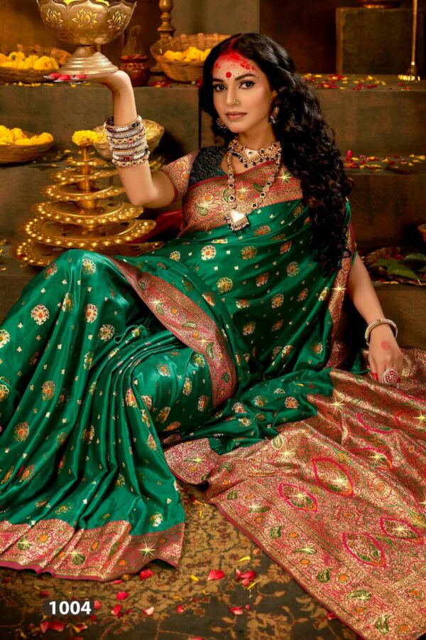 Saroj Anokhi Satin Saroski Vol 3 Festive Wear Silk Sarees Wholesale Catalog Collection Supplier - Image 5