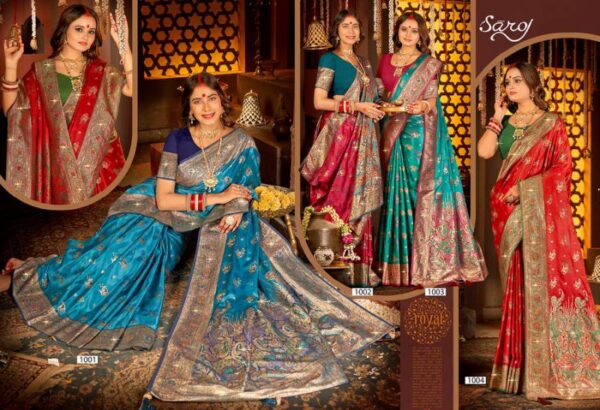Saroj Anokhi Satin Saroski Vol 2 Fancy Satin Silk Sarees Wholesale Catalog Collection Exporter - Image 6