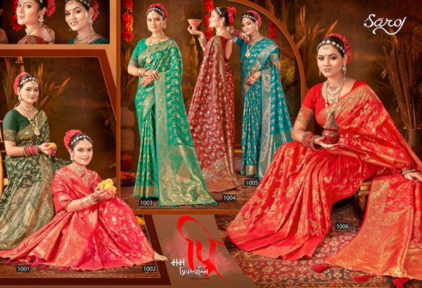 Saroj Gauri Priya Silk Vol 1 Festive Wear Silk Sarees Wholesale Catalog Collection Exporter - Image 8