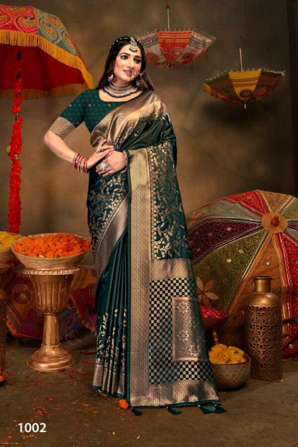 Saroj Jugal Satin Wedding Wear Satin Silk Sarees Wholesale Catalog Collection Exporter - Image 5