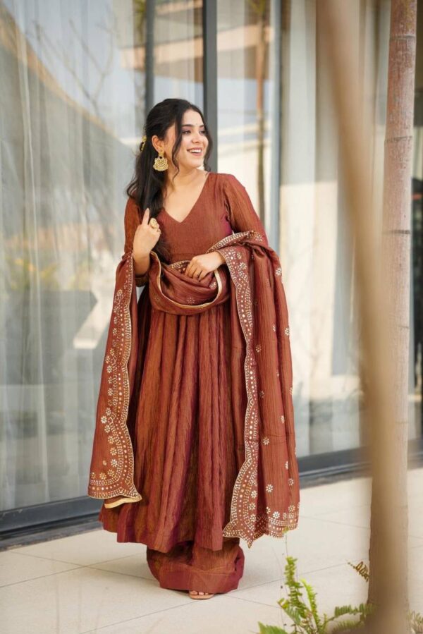 Bina 01 Chinon Long Kurti Bottom With Dupatta Wholesale Catalog Collection Exporter