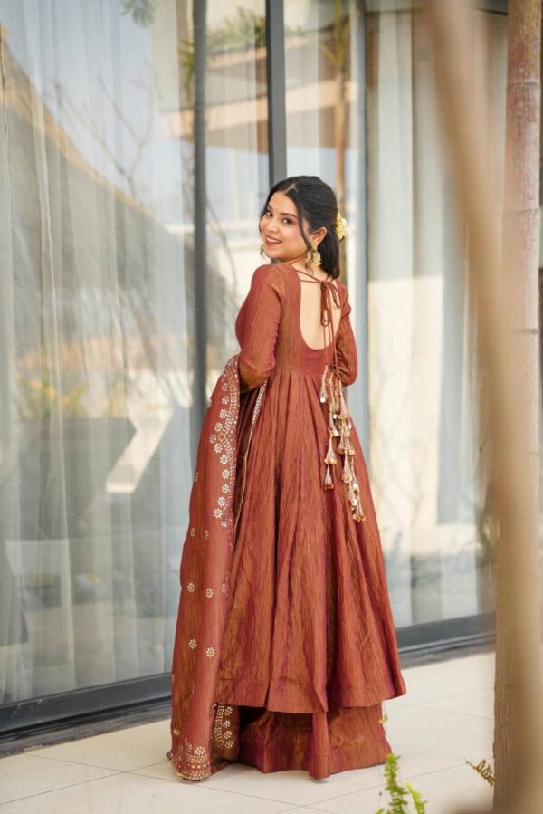 Bina 01 Chinon Long Kurti Bottom With Dupatta Wholesale Catalog Collection Exporter - Image 2