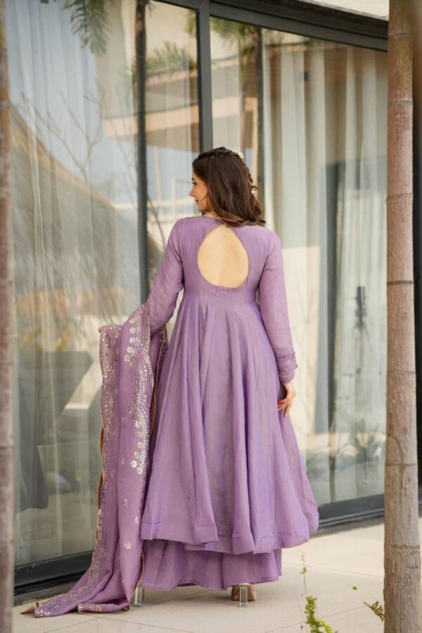 Bina 01 Chinon Long Kurti Bottom With Dupatta Wholesale Catalog Collection Exporter - Image 5