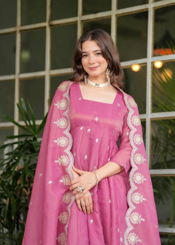 Dmitali 01 Pink Chanderi Silk Kurti Bottom With Dupatta Wholesale Catalog Collection Exporter - Image 6