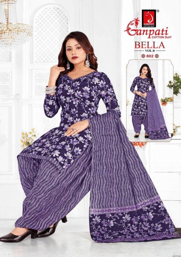Ganpati Bella Patiyala Vol 8 Fancy Cotton Dress Material Wholesale Catalog Collection Exporter - Image 3