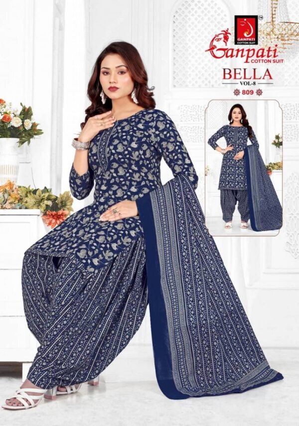 Ganpati Bella Patiyala Vol 8 Fancy Cotton Dress Material Wholesale Catalog Collection Exporter - Image 8