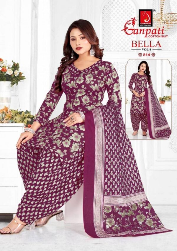 Ganpati Bella Patiyala Vol 8 Fancy Cotton Dress Material Wholesale Catalog Collection Exporter - Image 13