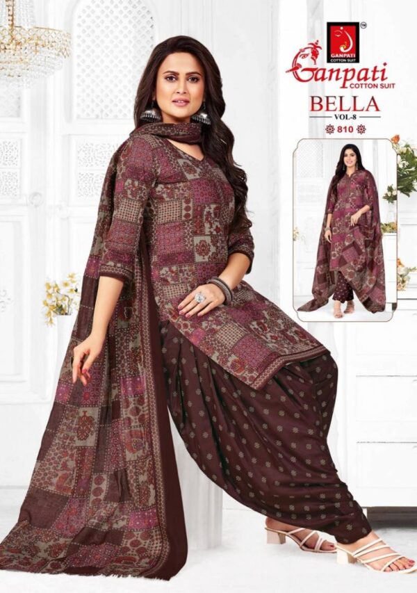 Ganpati Bella Patiyala Vol 8 Fancy Cotton Dress Material Wholesale Catalog Collection Exporter - Image 14