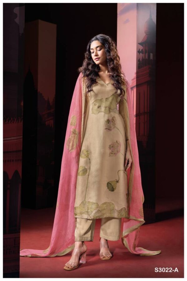 Ganga Shein Bemberg Silk Jacquard Printed Salwar Kameez Wholesale Catalog Collection Supplier - Image 2