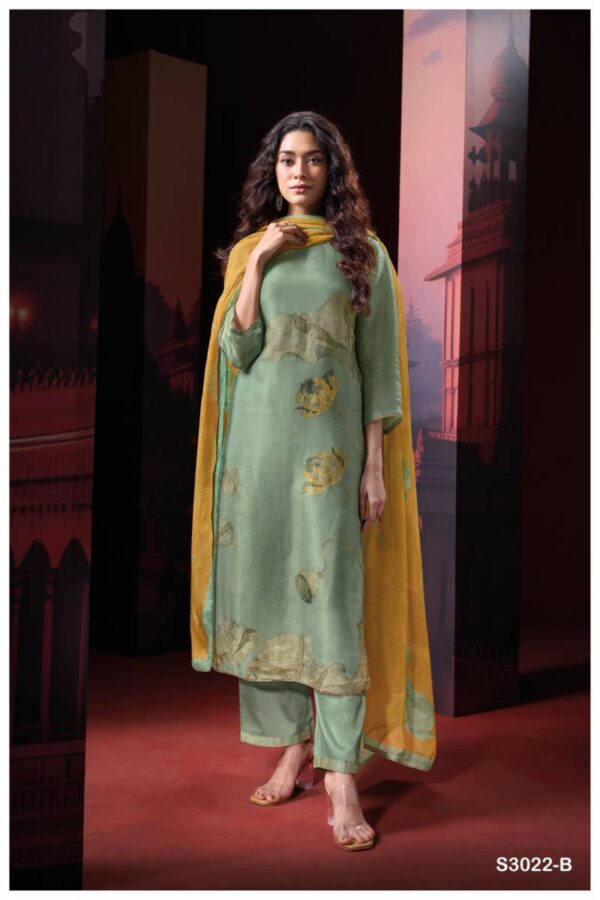 Ganga Shein Bemberg Silk Jacquard Printed Salwar Kameez Wholesale Catalog Collection Supplier - Image 3