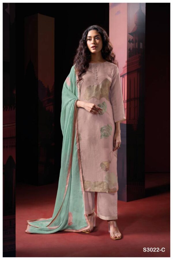 Ganga Shein Bemberg Silk Jacquard Printed Salwar Kameez Wholesale Catalog Collection Supplier - Image 5