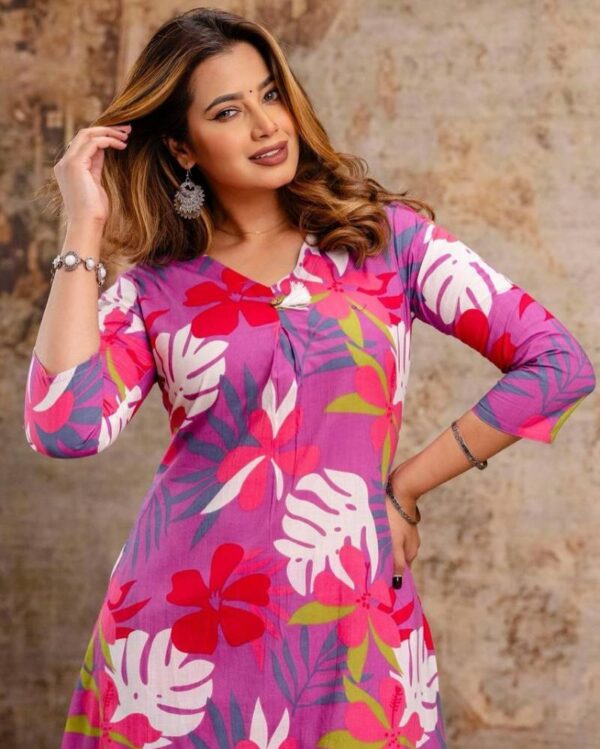 Lb Belliza Vol 4 Poly Rayon Digital Print Kurti With Bottom Wholesale Catalog Collection Supplier - Image 3