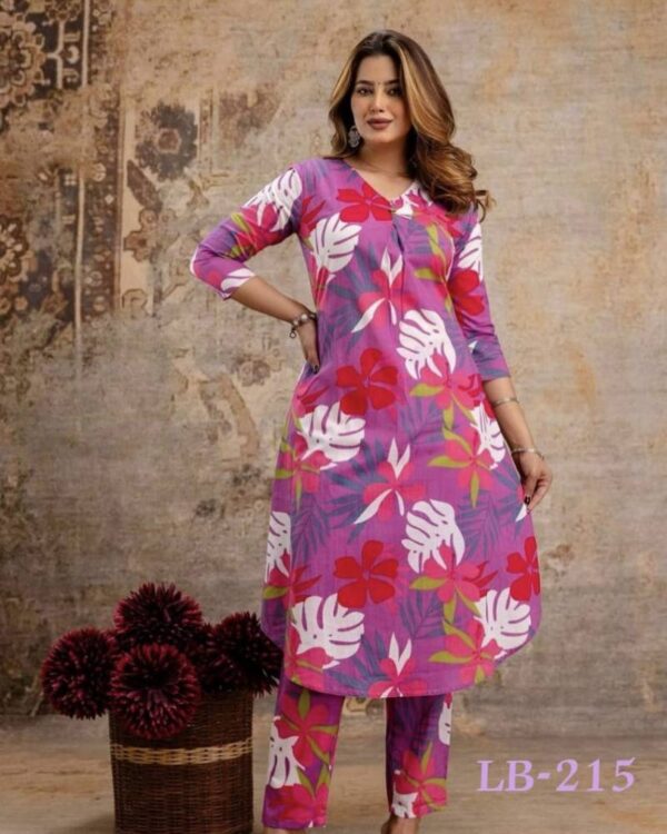 Lb Belliza Vol 4 Poly Rayon Digital Print Kurti With Bottom Wholesale Catalog Collection Supplier - Image 4