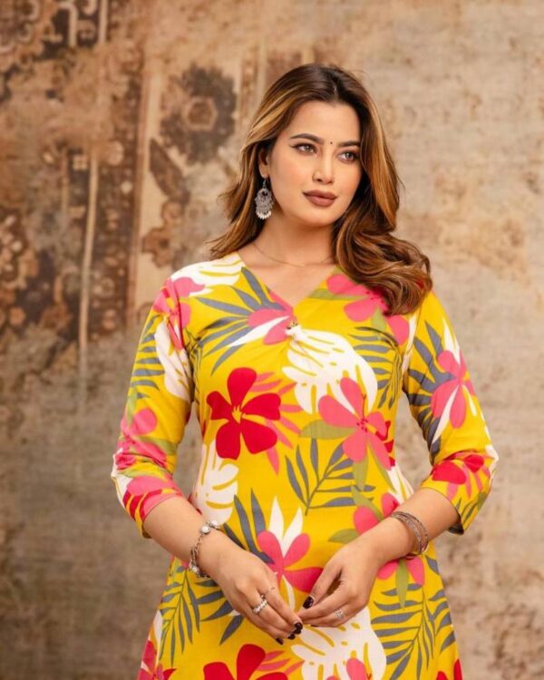 Lb Belliza Vol 4 Poly Rayon Digital Print Kurti With Bottom Wholesale Catalog Collection Supplier - Image 5