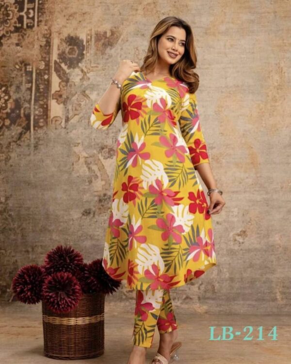 Lb Belliza Vol 4 Poly Rayon Digital Print Kurti With Bottom Wholesale Catalog Collection Supplier - Image 7