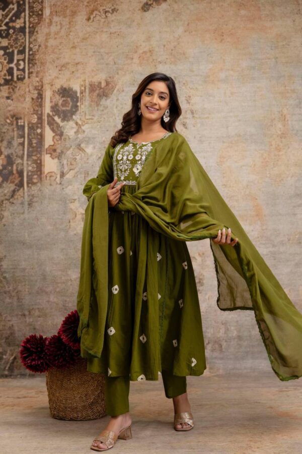 Naisha K 147 Cambric Cotton Bandhani Print Kurta Set Wholesale Catalog Collection Exporter