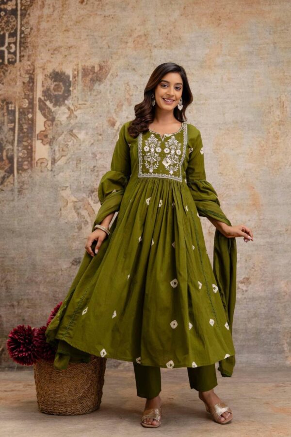 Naisha K 147 Cambric Cotton Bandhani Print Kurta Set Wholesale Catalog Collection Exporter - Image 2